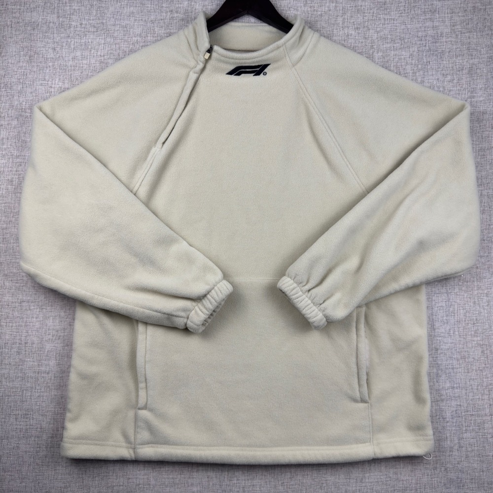 Formula 1 F1 PacSun Cream Fleece Quarter Zip Pullover‎ Mens Medium Motorsport